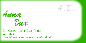 anna dux business card